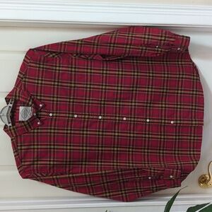 St. John's Bay Men's Plaid Long Sleeve Button Down Casual Shirt Size XXL